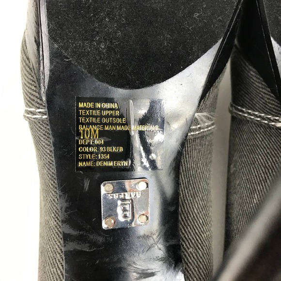 Bakers Eryn Heels Denim Platform Peep Toe High Distressed Gray Womens Size 10M - Picture 12 of 13